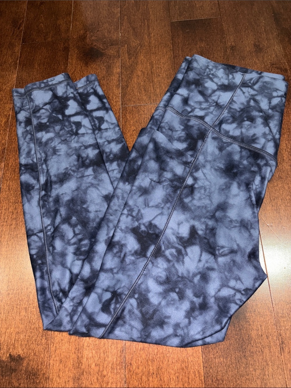 Athleta Blue and Black Soft Marble-Print High-Rise Leggings size small new